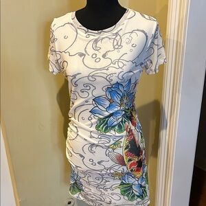 Ed Hardy KOI FISH MESH DRESS